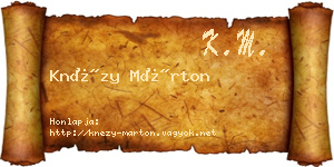 Knézy Márton névjegykártya